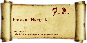 Facsar Margit névjegykártya